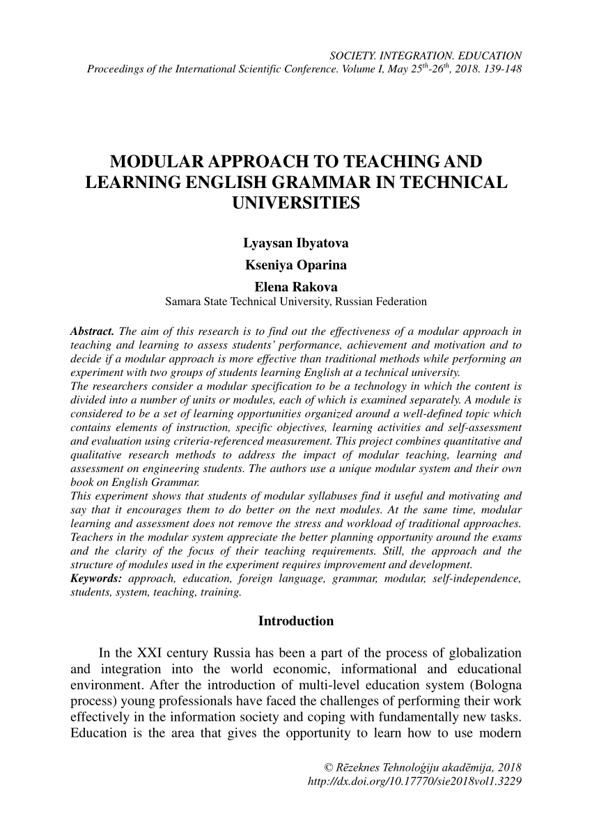 sample of research paper about modular learning