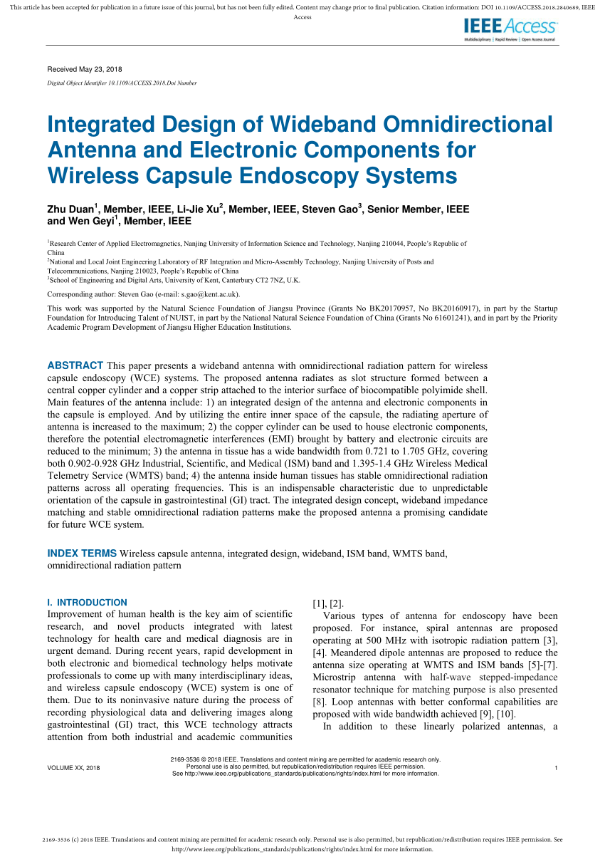 PDF) Integrated Design of Wideband Omnidirectional Antenna and ...