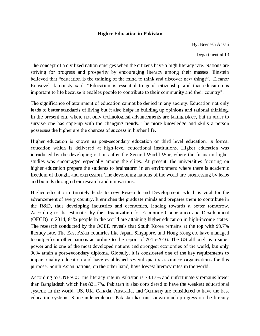 research proposal on education in pakistan pdf