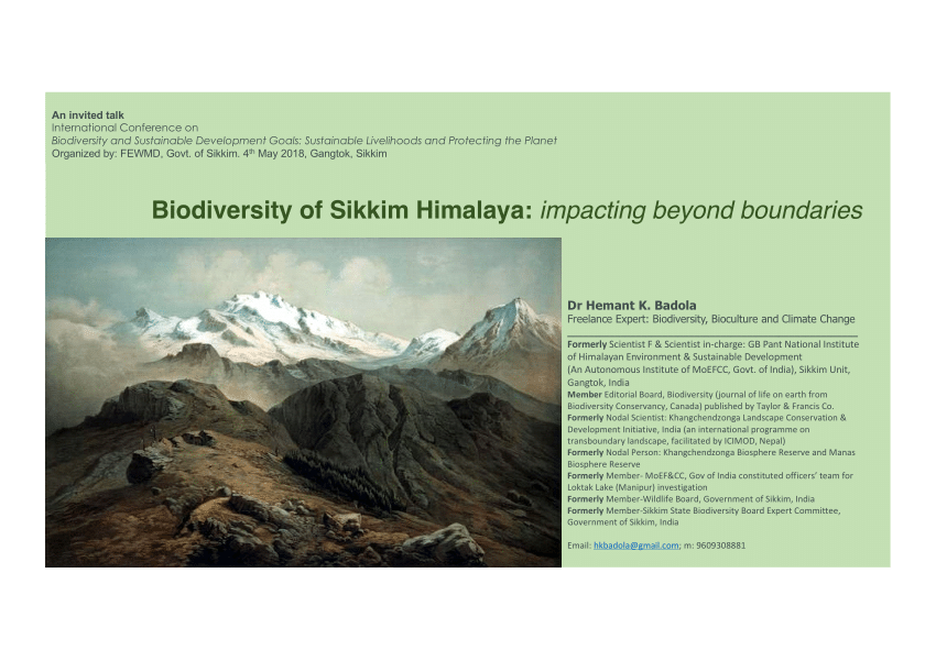 Pdf Biodiversity Of Sikkim Himalaya Impacting Beyond Boundaries