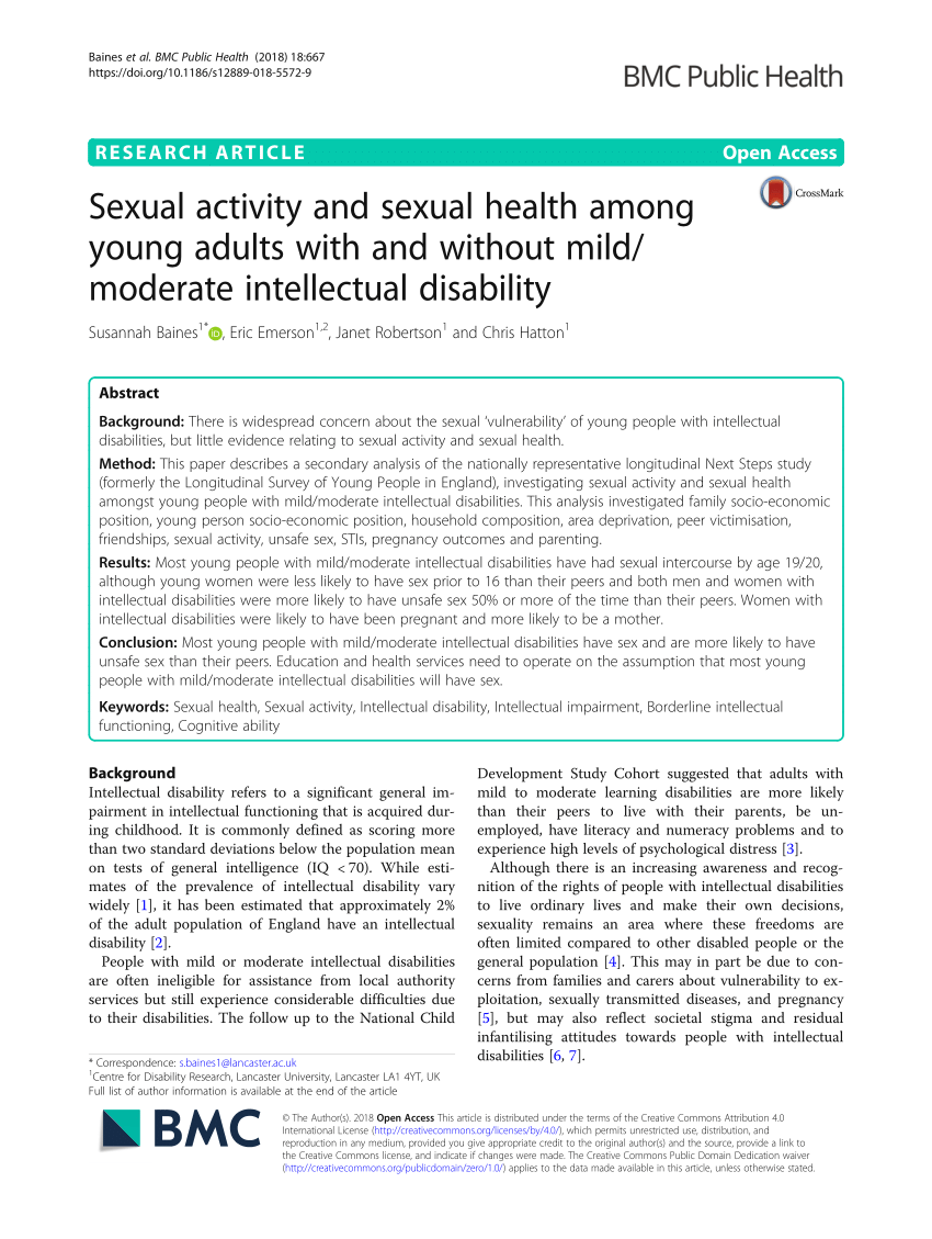 PDF Sexual activity and sexual health among young adults with and