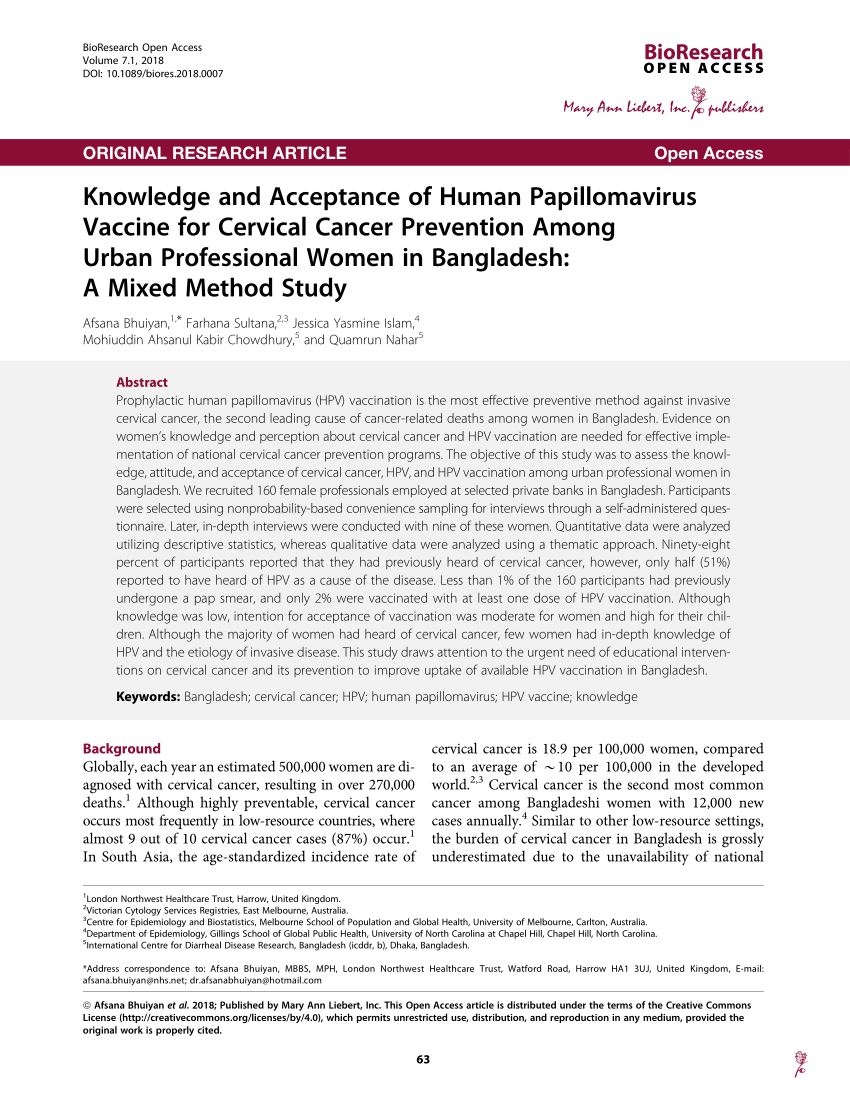 Human papillomavirus in bangladesh - Human papillomavirus in bangladesh