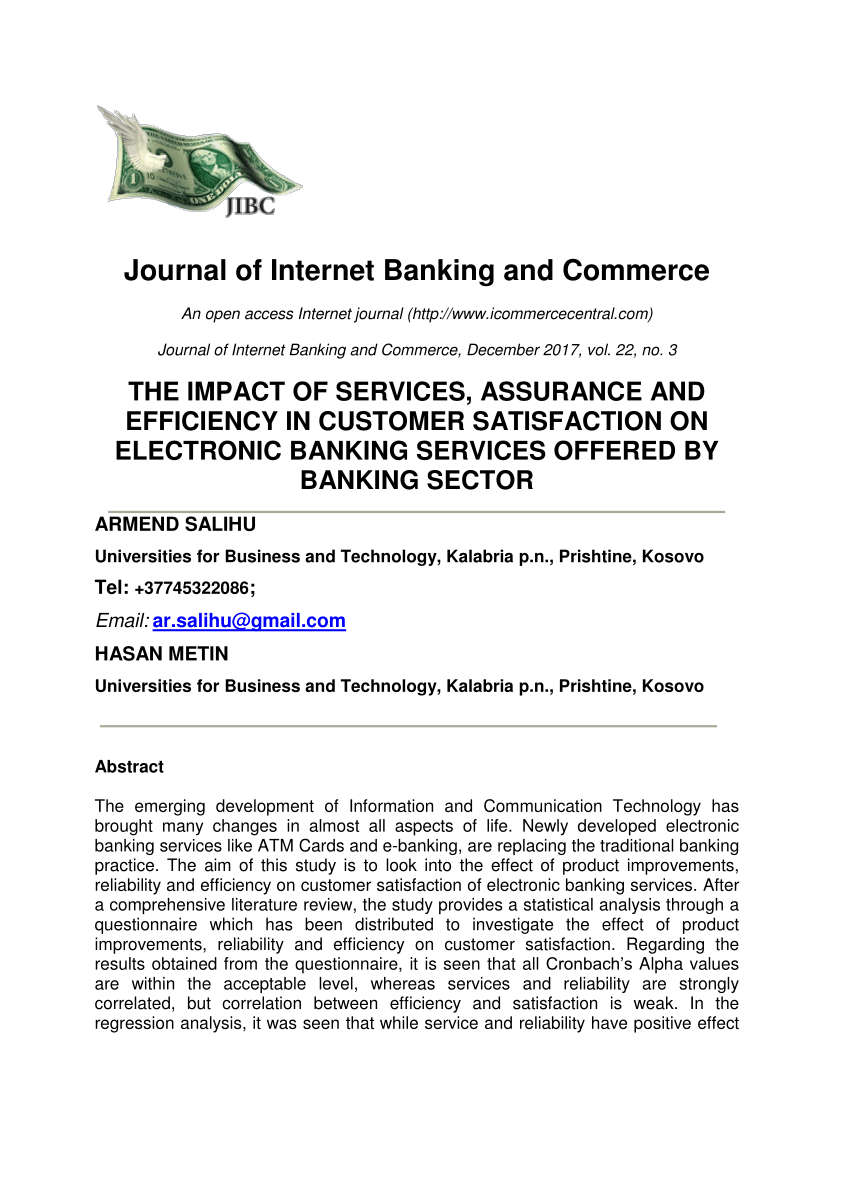 impact of electronic banking on customer satisfaction research paper