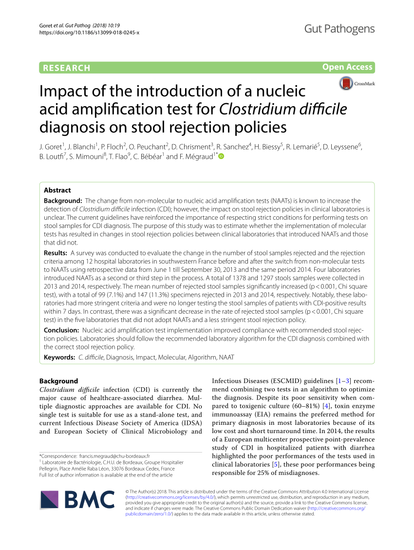 (PDF) Impact of the introduction of a nucleic acid amplification test