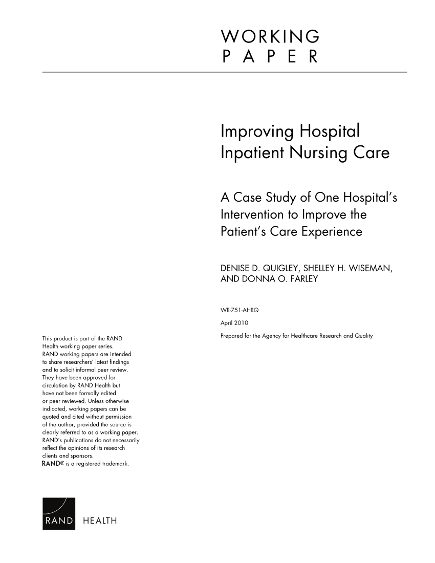 case study hospital nursing