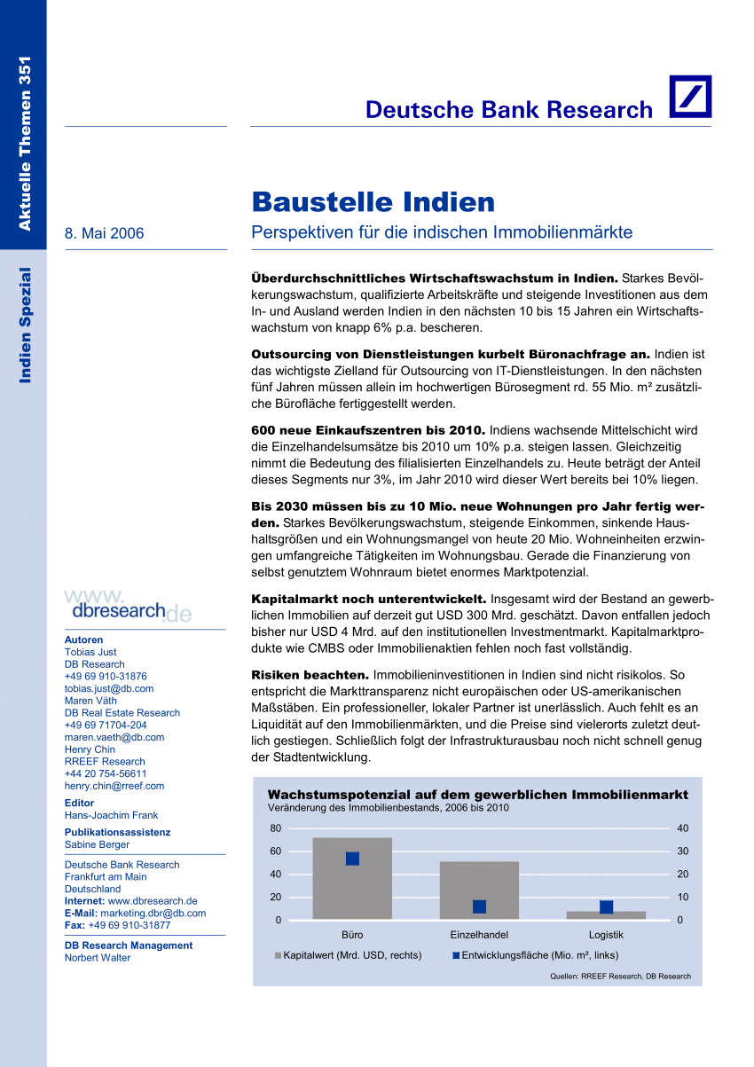 Pdf Baustelle Indien Perspektiven Fur Die Indischen Immobilienmarkte