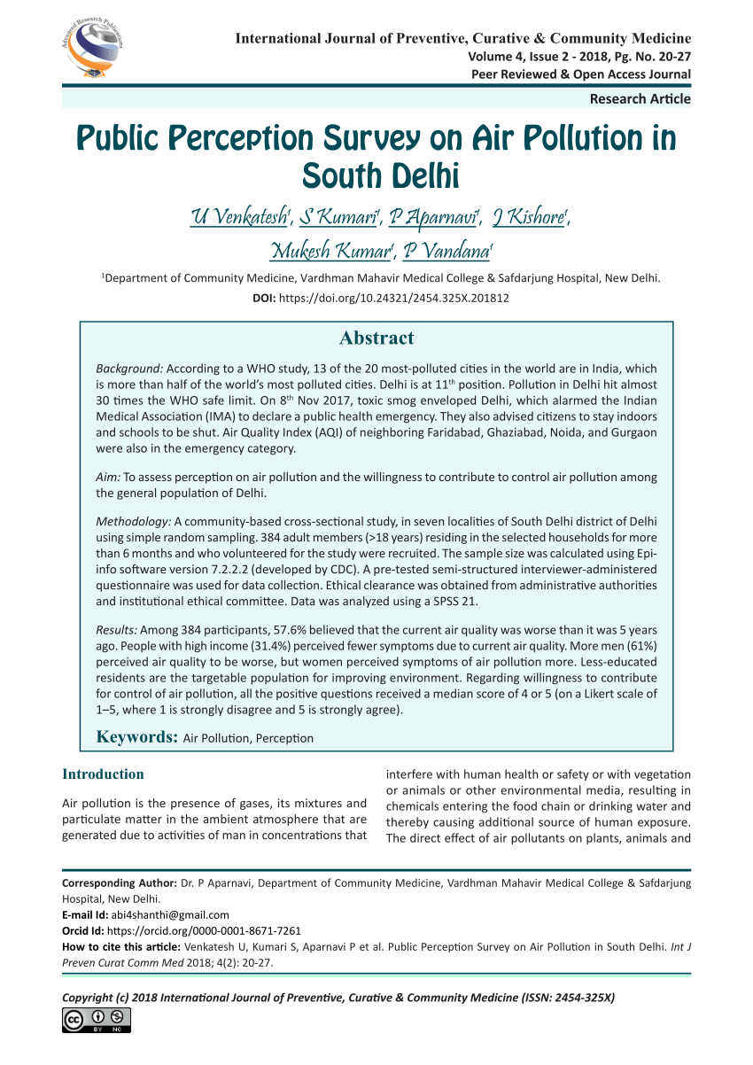 research paper on air pollution in delhi