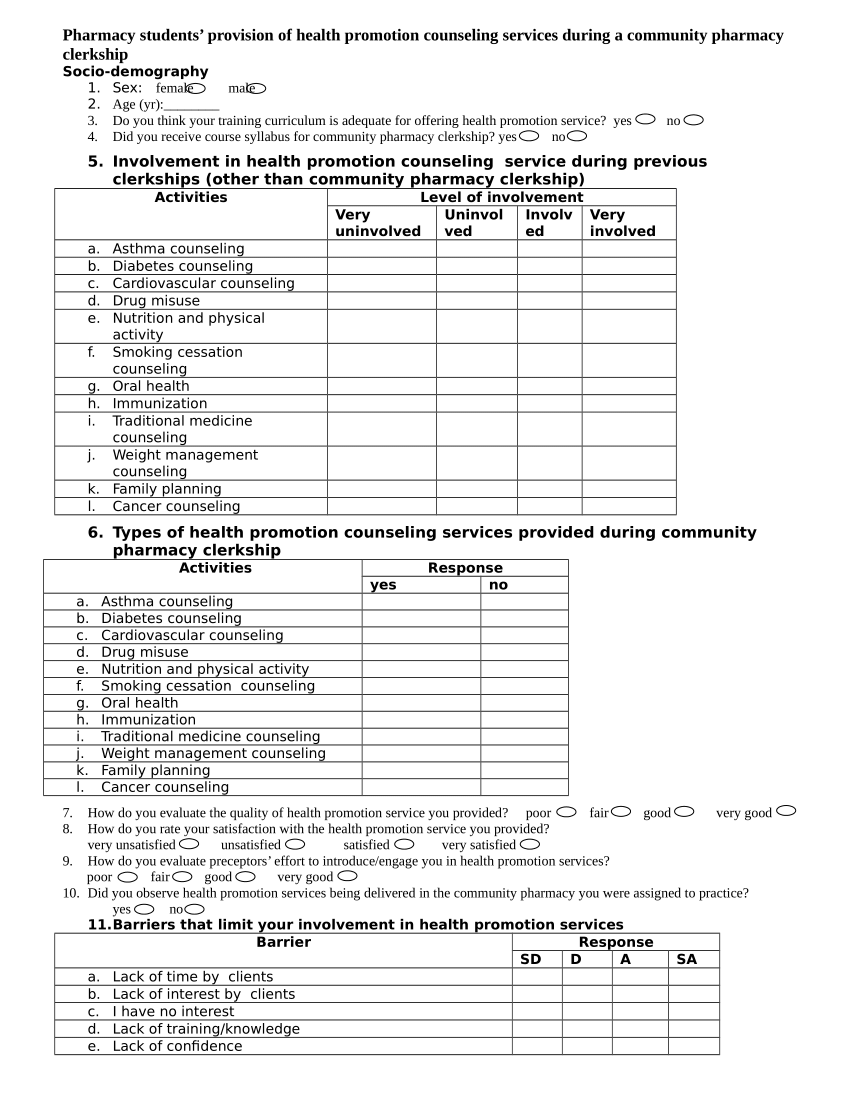 (PDF) questionnaire
