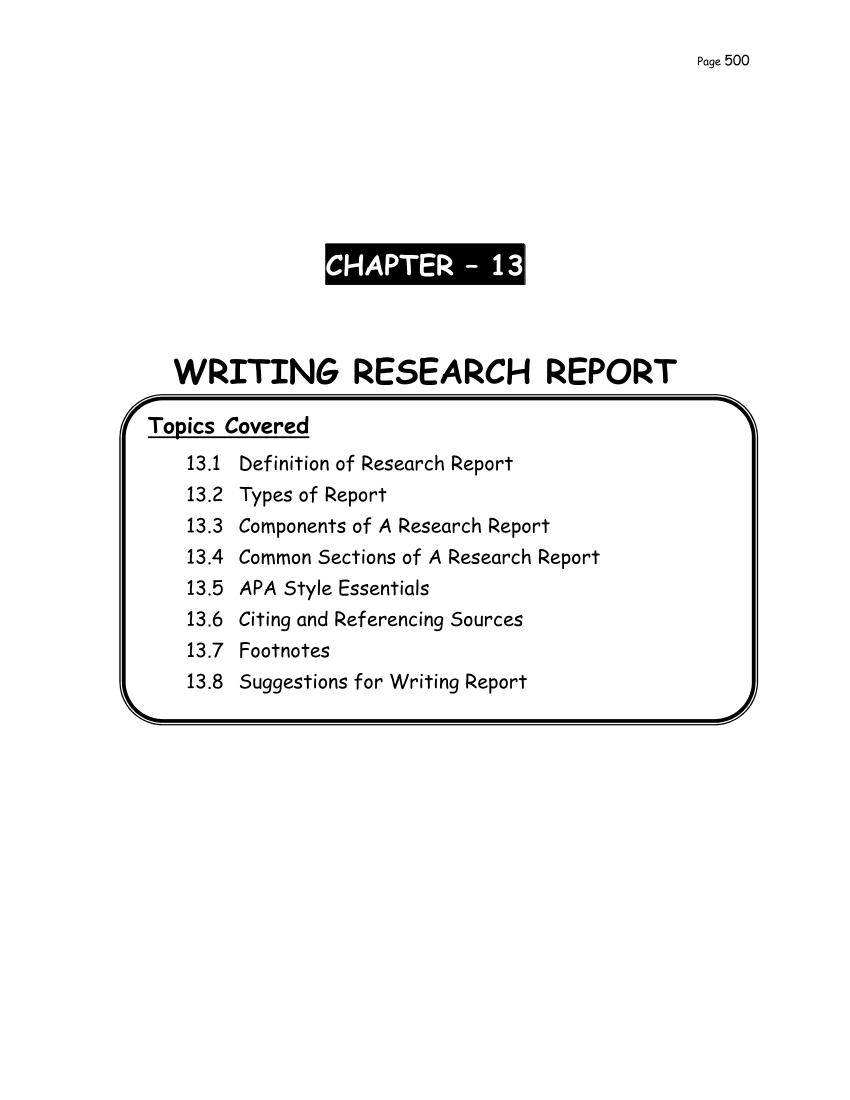 how to prepare research report
