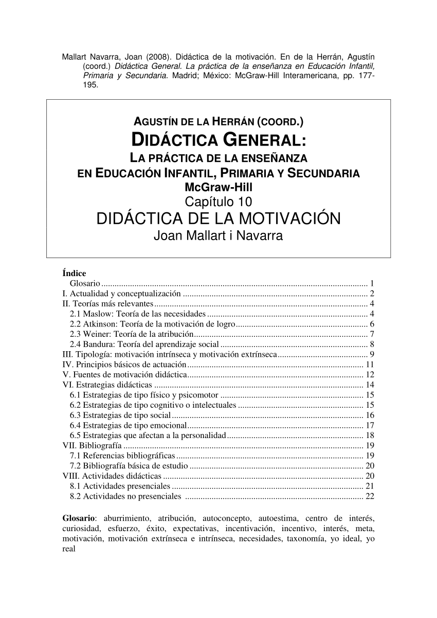 PDF) Didáctica de la motivación.