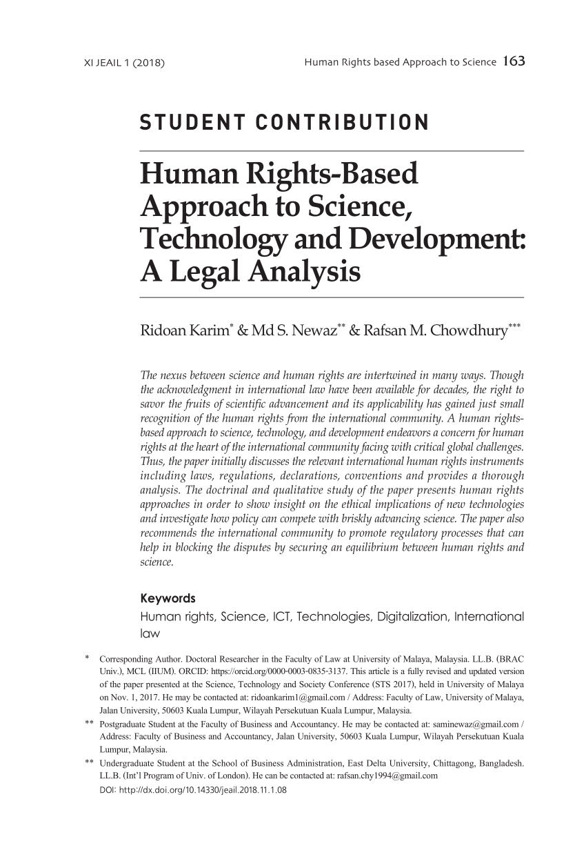 (PDF) Human Rights-Based Approach to Science, Technology ...