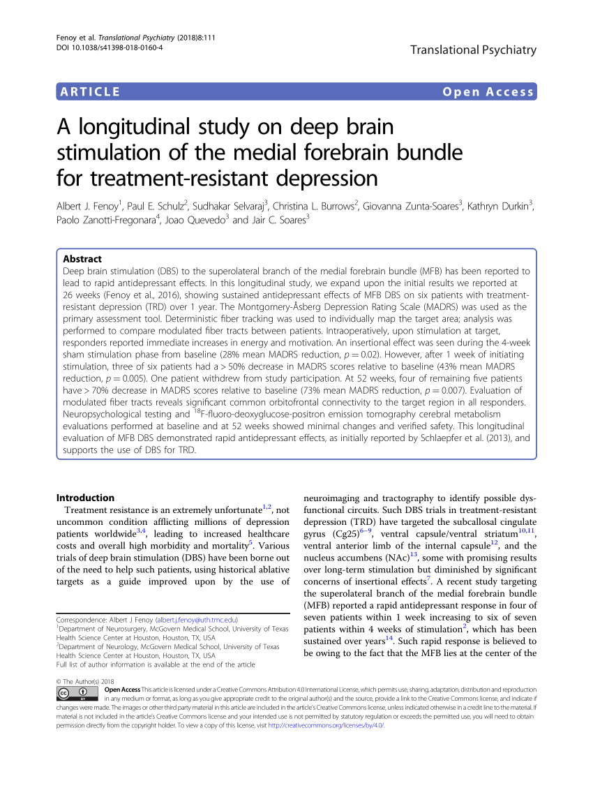 PDF) A longitudinal study on deep brain stimulation of the medial ...