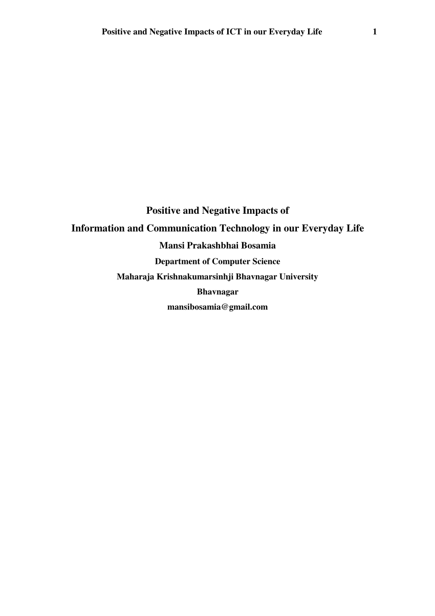 positive and negative impact of computer on society pdf