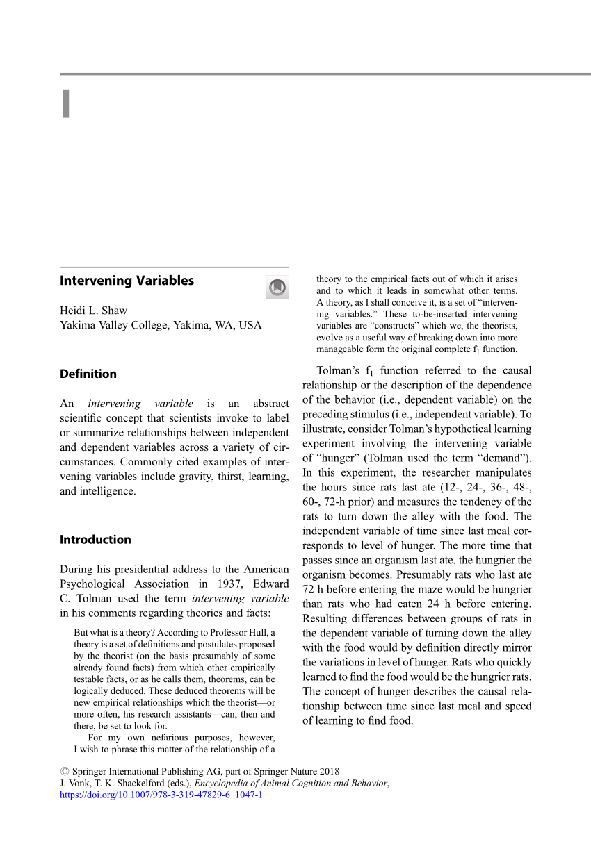 intervening variables in research pdf