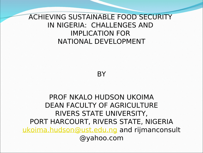 essay on food security in nigeria