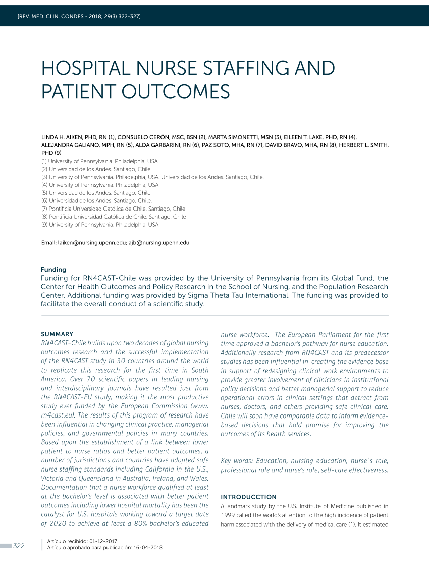 Pdf Hospital Nurse Staffing And Patient Outcomes 5826