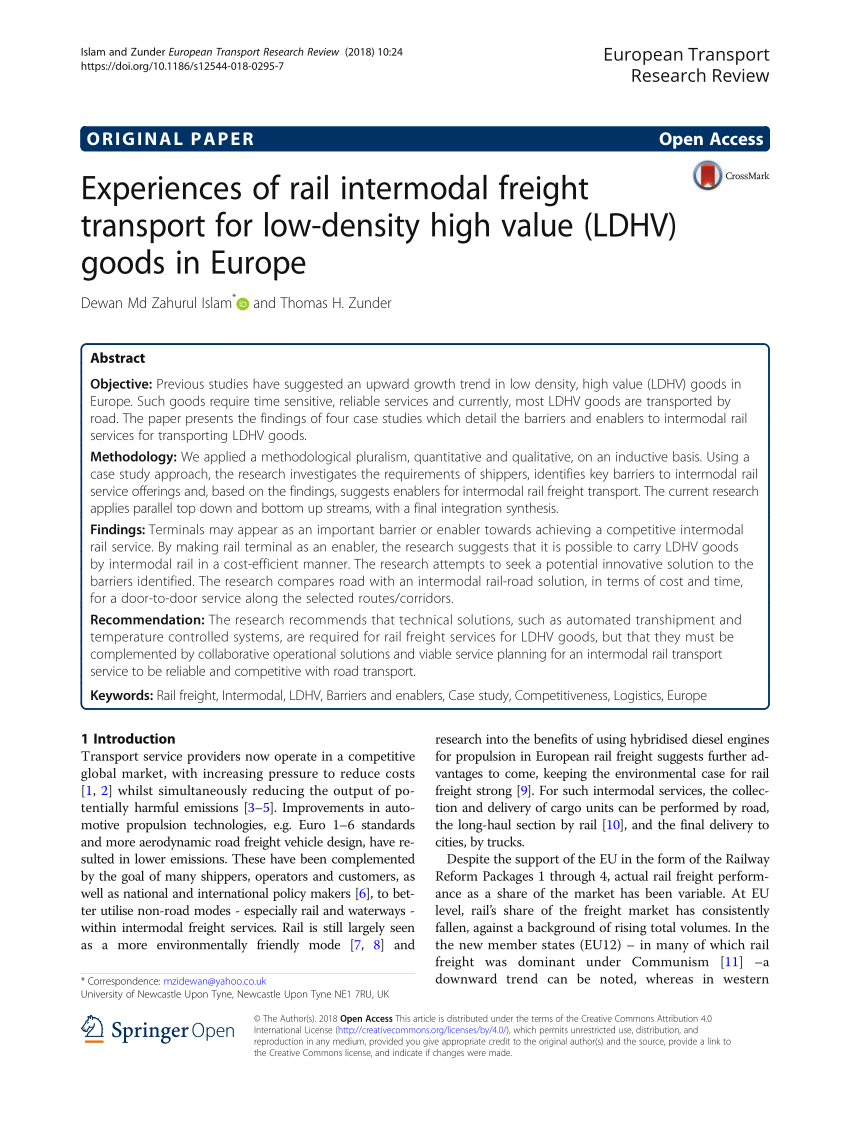 european transport research review journal