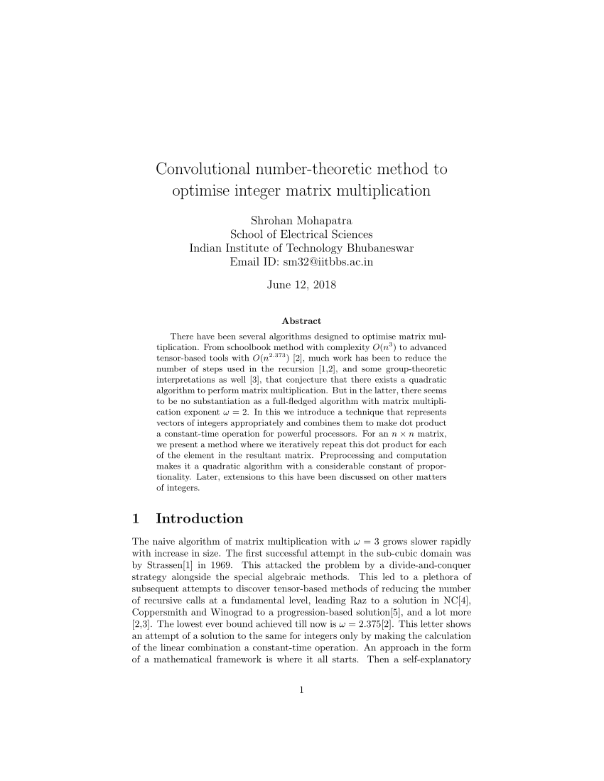 pdf-convolutional-number-theoretic-method-to-optimise-integer-matrix