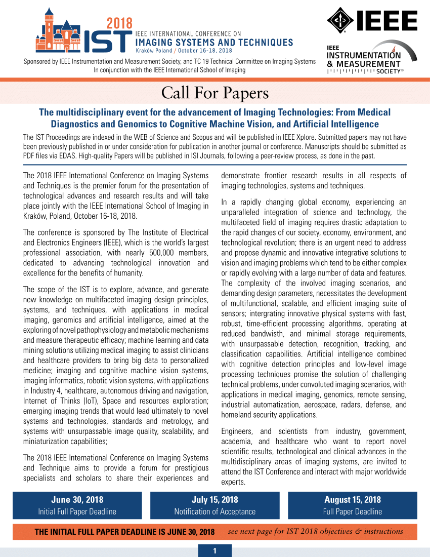 (PDF) IEEE IST Call For Papers