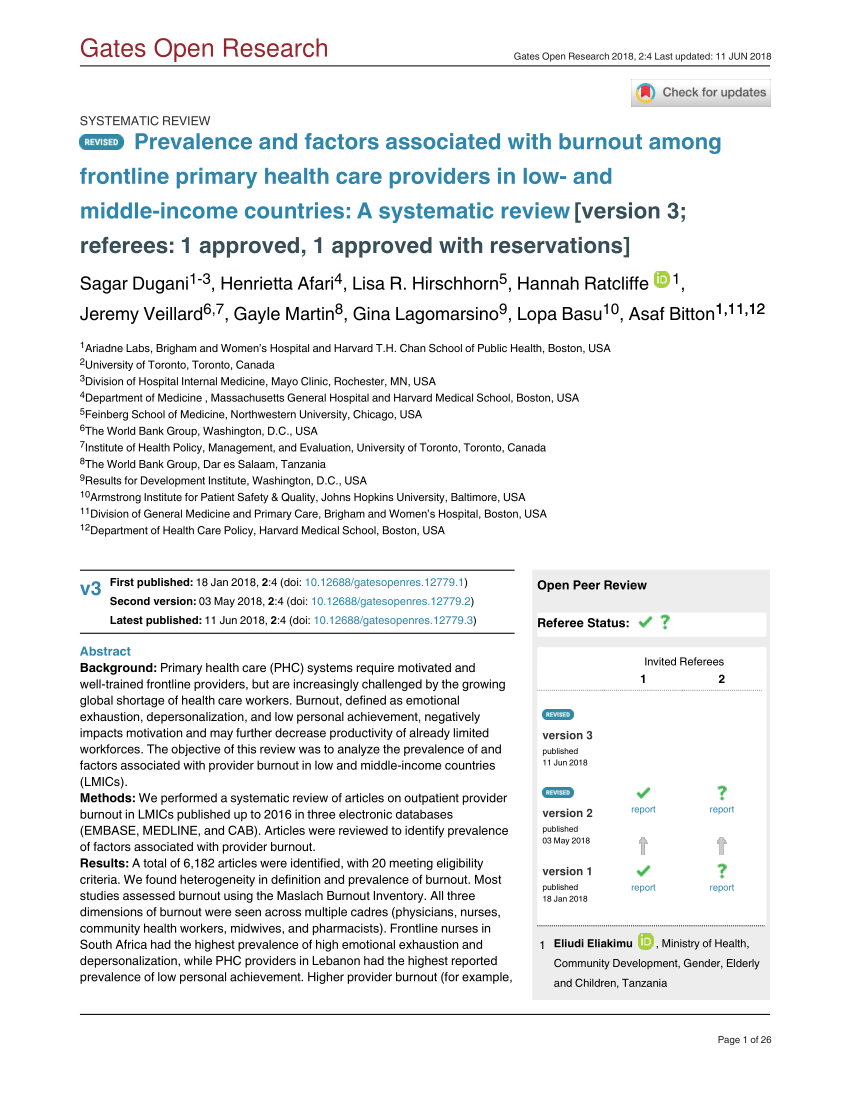 Pdf Prevalence And Factors Associated With Burnout Among