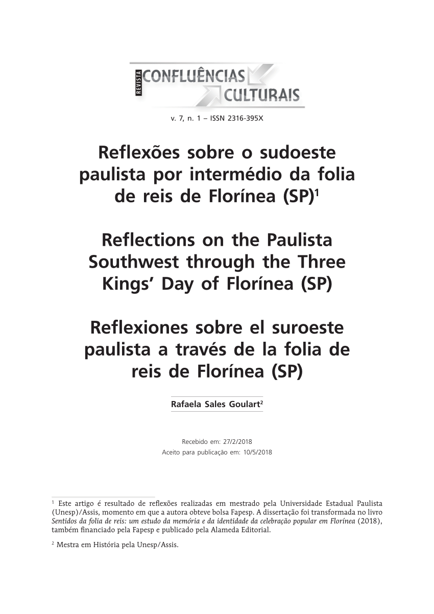 protection Objection scrub PDF) Reflexões sobre o sudoeste paulista por intermédio da folia de reis de  Florínea (SP)