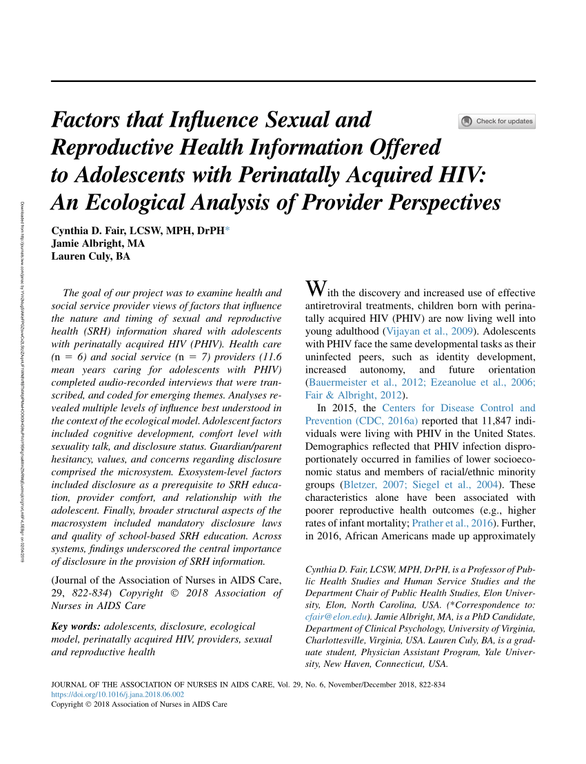 PDF Factors that Influence Sexual and Reproductive Health