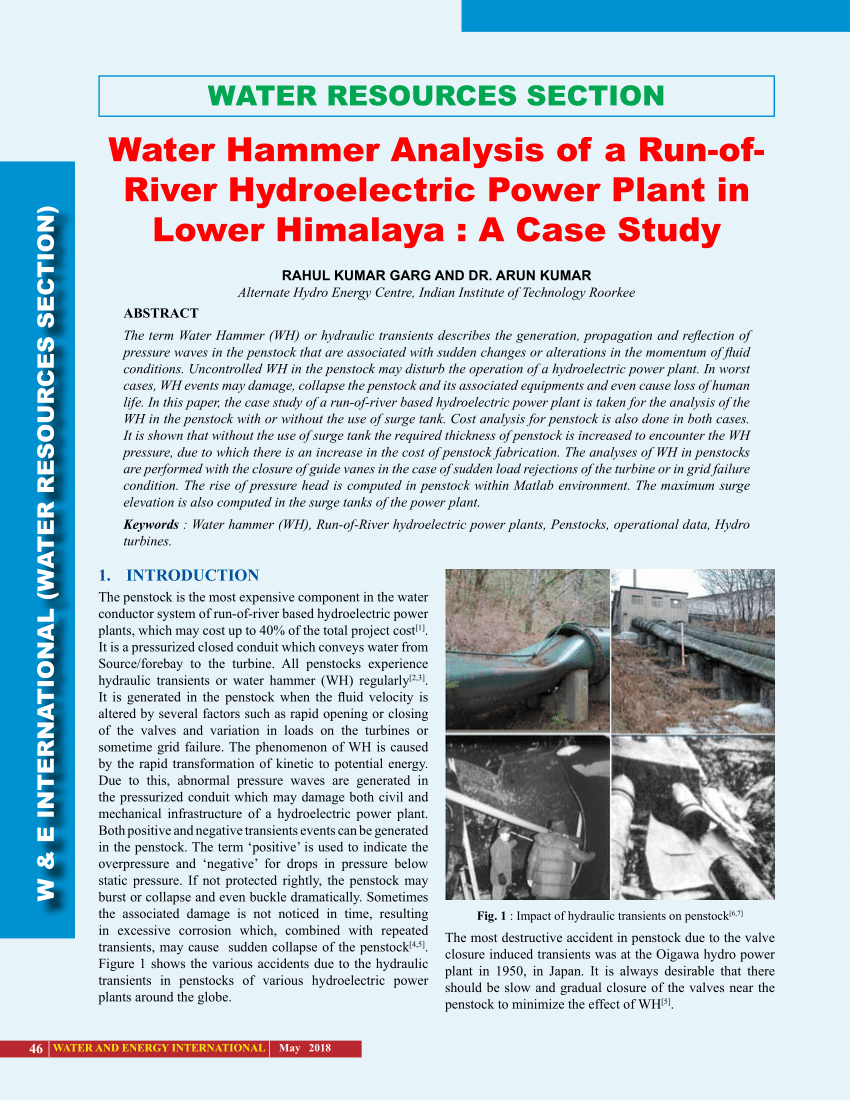 water hammer research paper