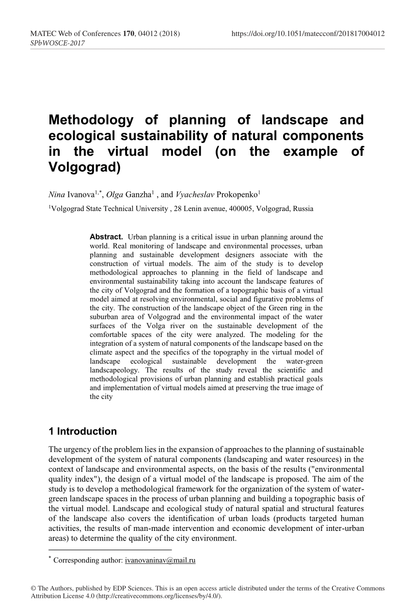 methodology in landscape ecological research and planning