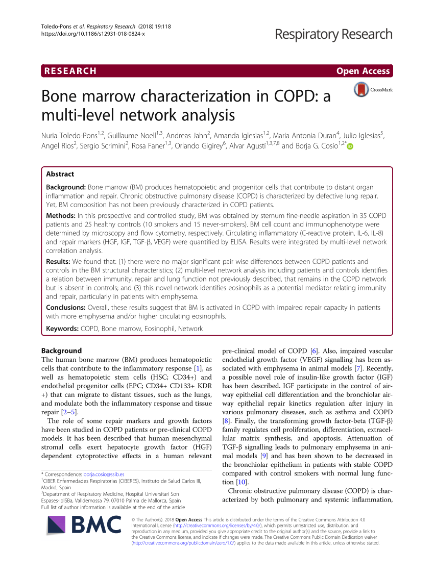 PDF) Bone marrow characterization in COPD: A multi-level network 