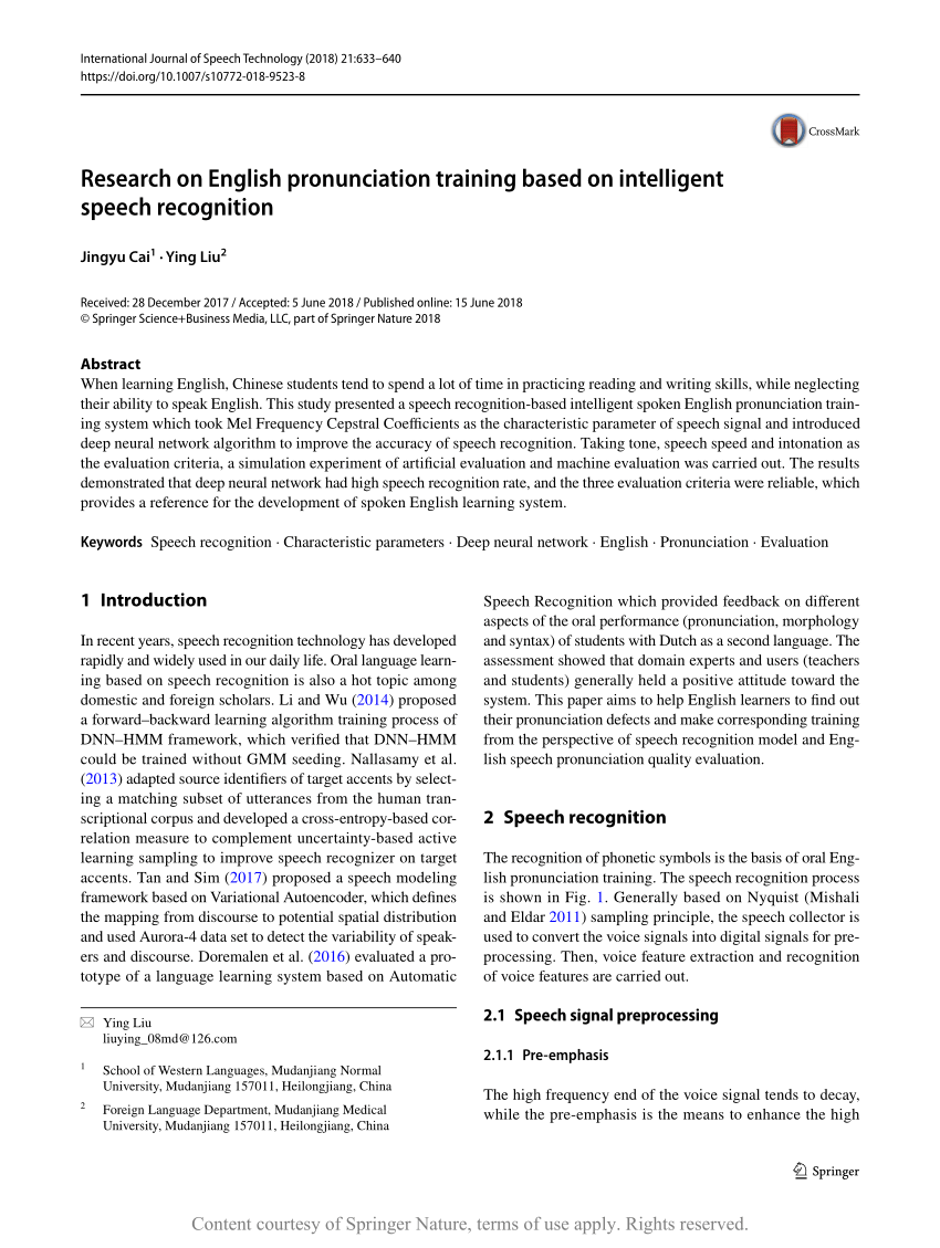 research on english pronunciation