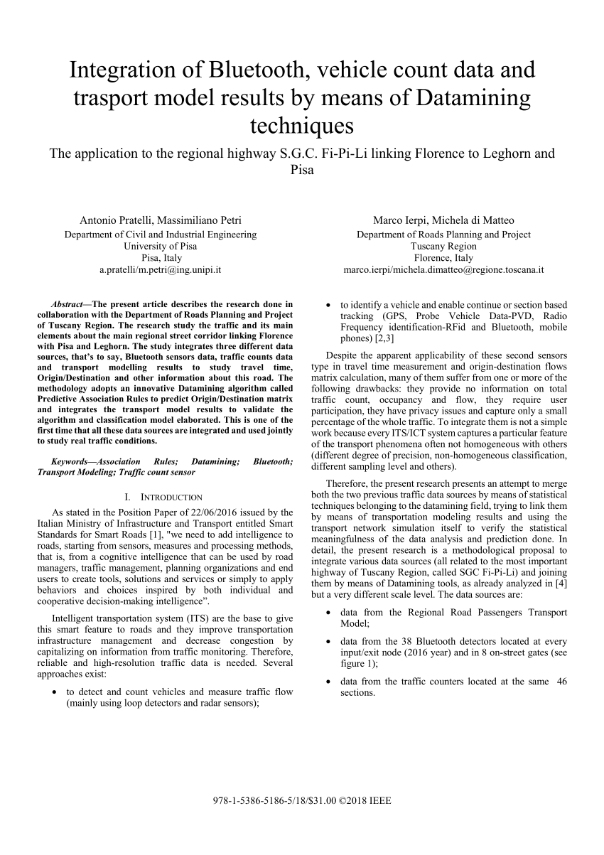 Pdf Bluetooth In Intelligent Transportation Systems A Survey - 