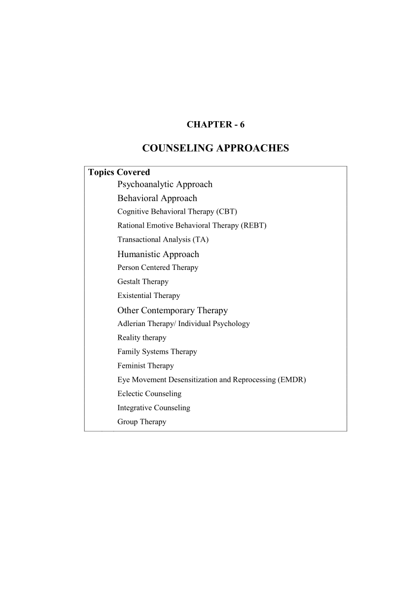 PDF) COUNSELING APPROACHES