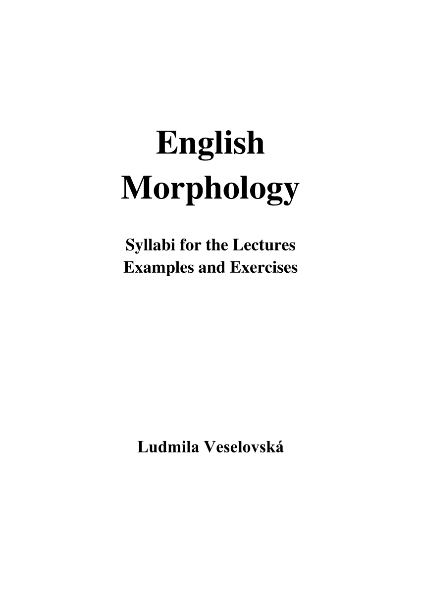 research topics in english morphology