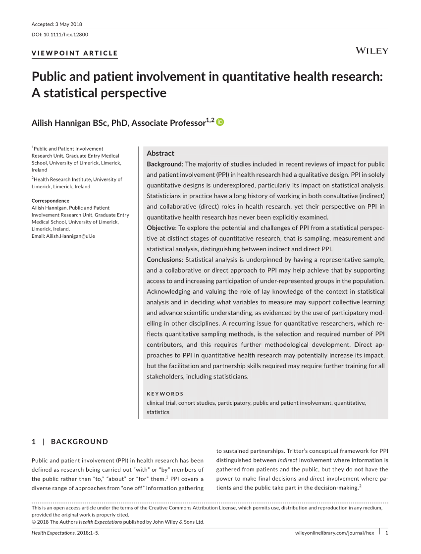 healthcare articles that use quantitative research