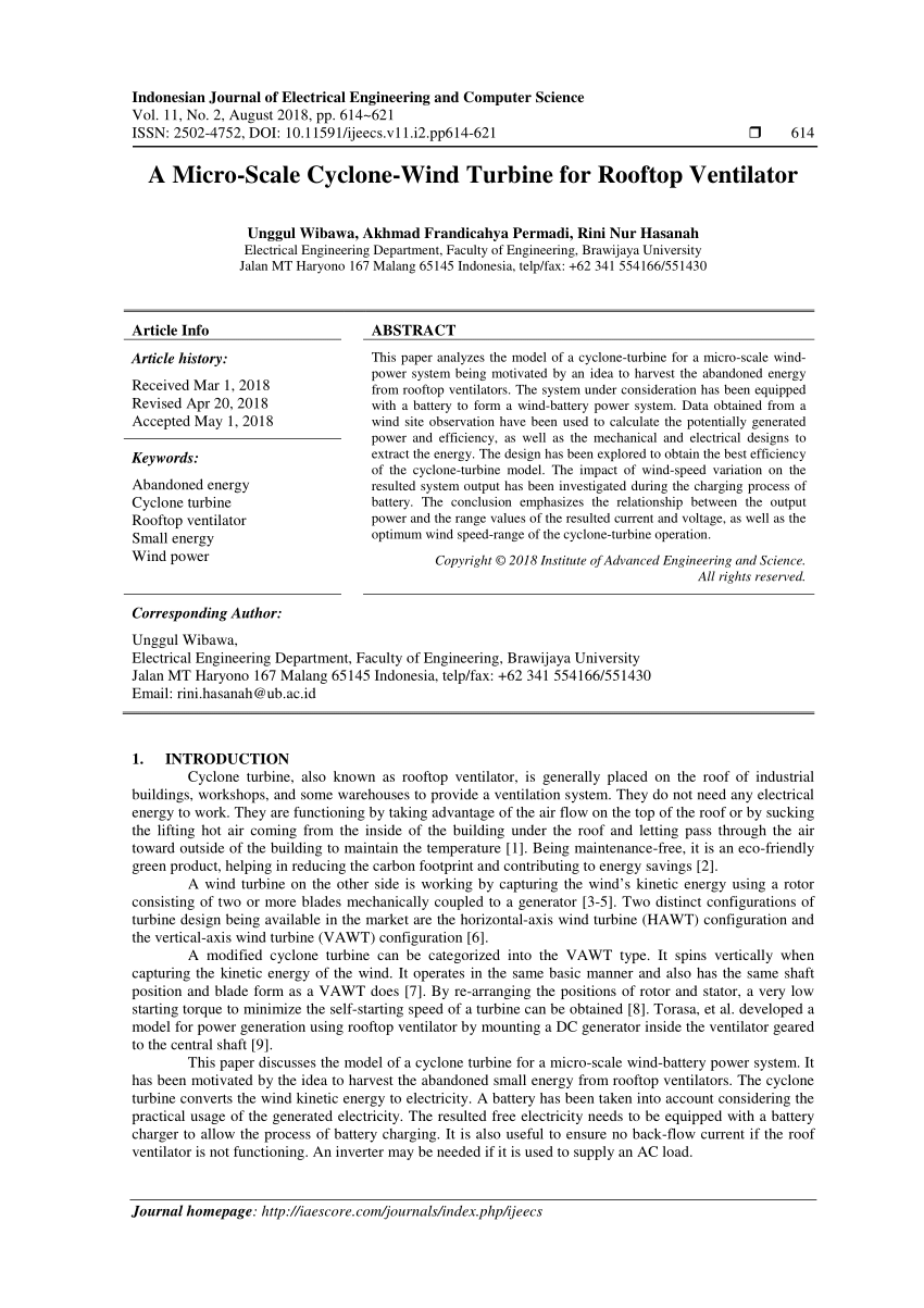 Analysis and design of roof turbine ventilator for wind energy harvest