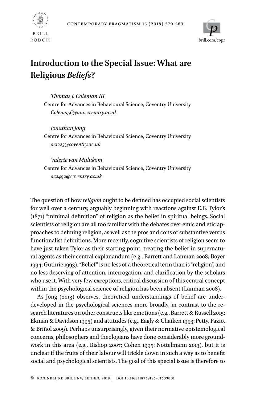 research papers about religious belief