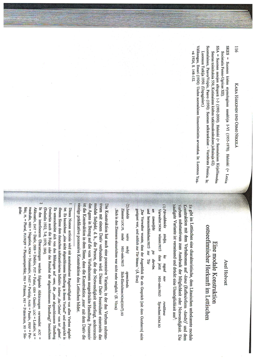 PDF) Eine modale Konstruktion ostseefinnischer Herkunft im Lettischen