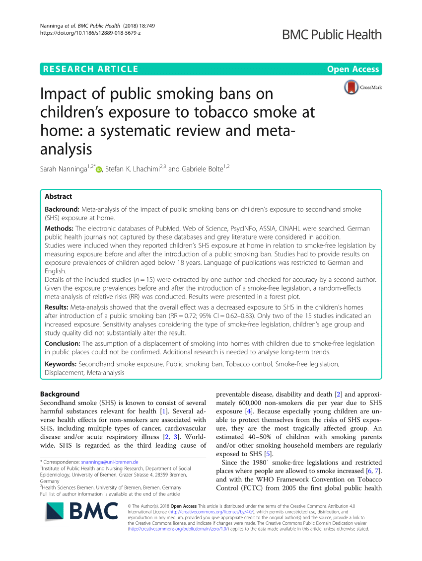 research paper about smoking bans