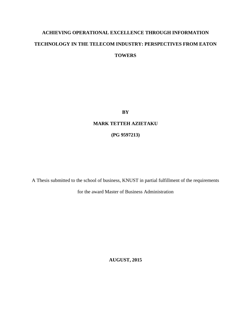 thesis report on information technology