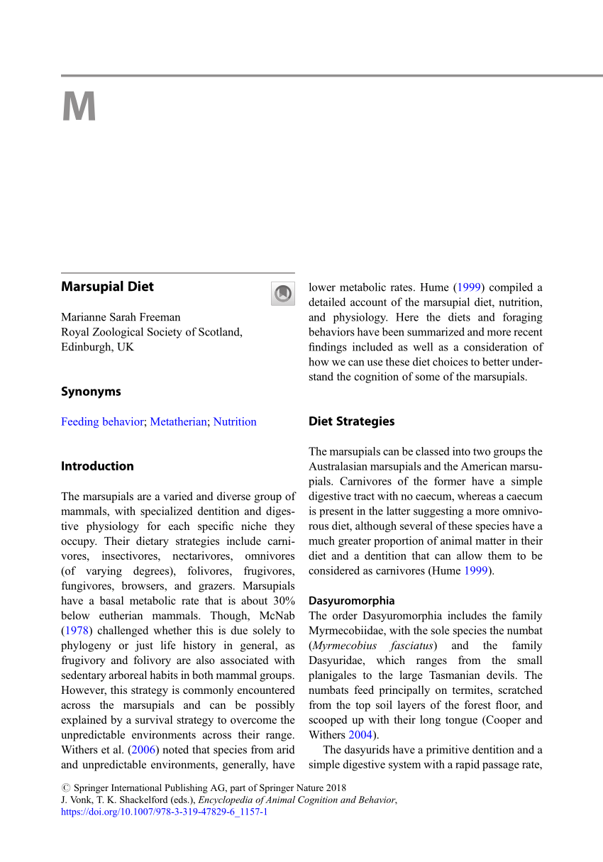 (PDF) Marsupial Diet