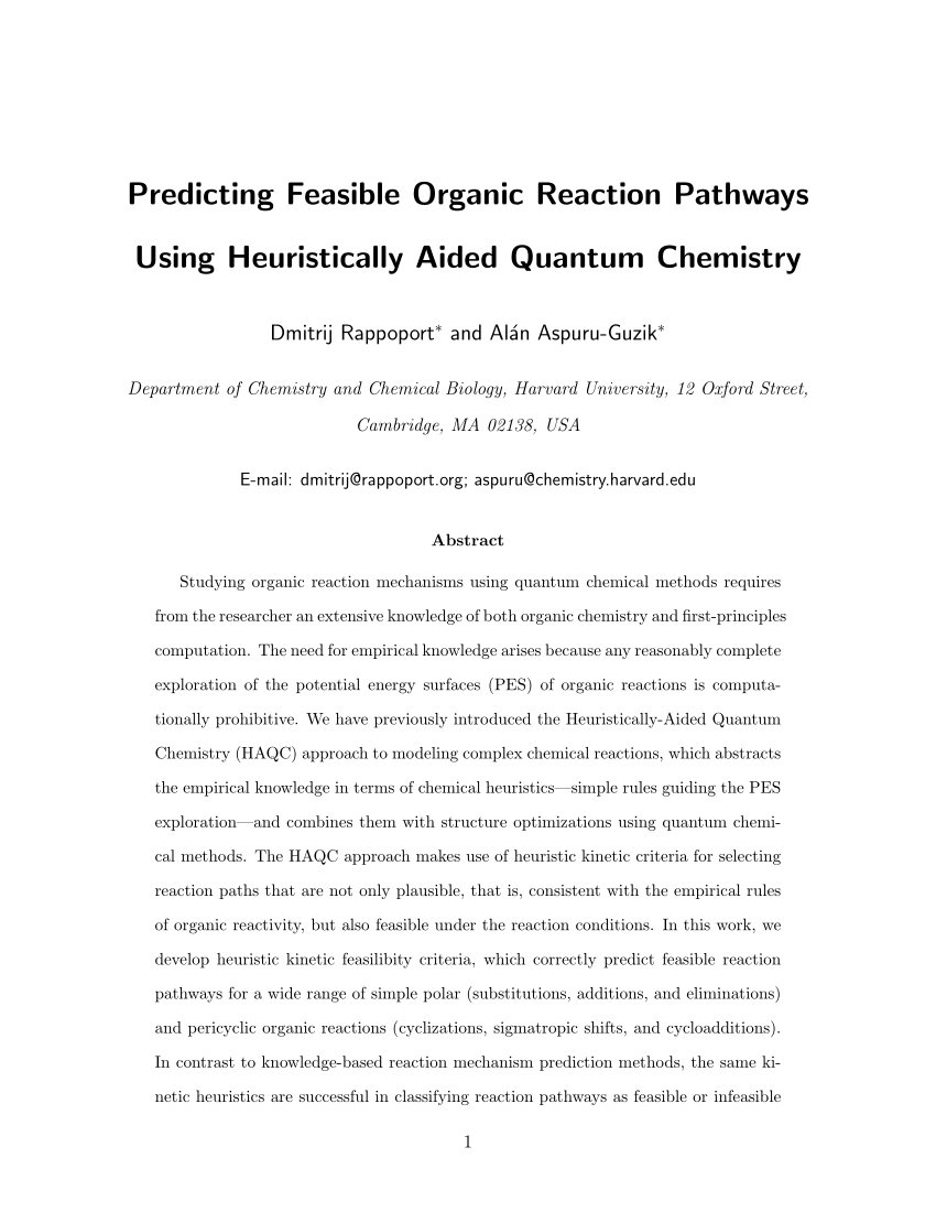 PDF) Predicting Feasible Organic Reaction Pathways Using ...