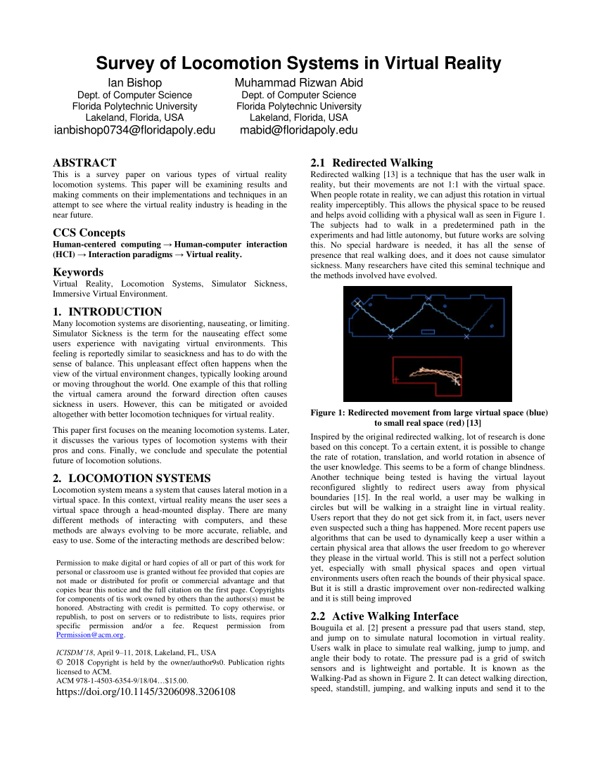 research trends in virtual reality locomotion techniques