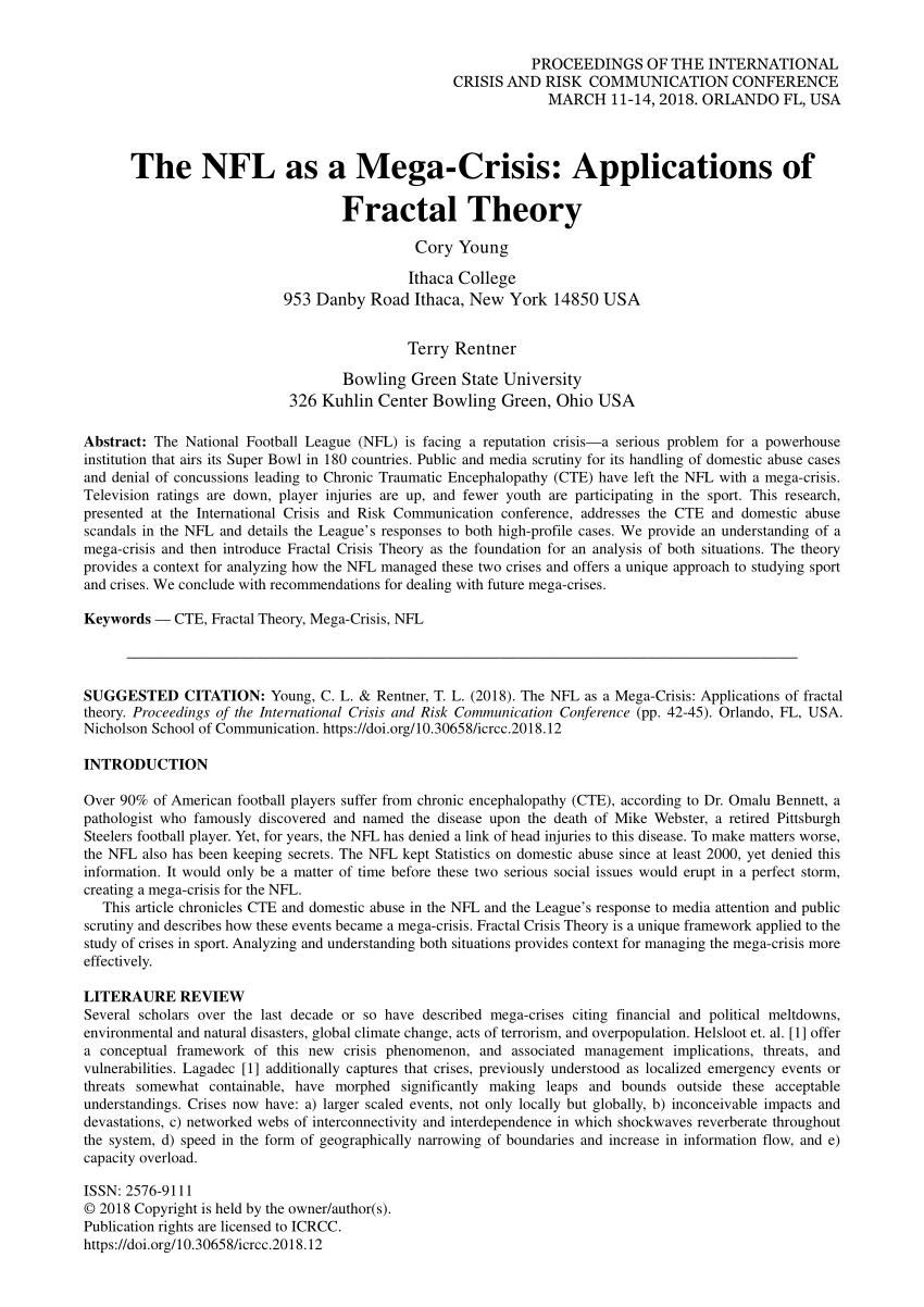 Pdf The Nfl As A Mega Crisis Applications Of Fractal Theory