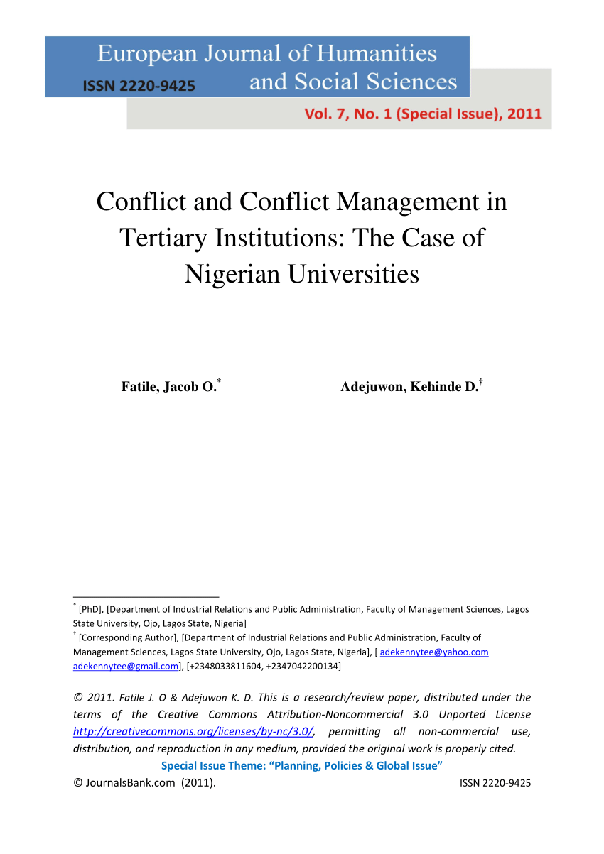 thesis on conflict management in nigeria