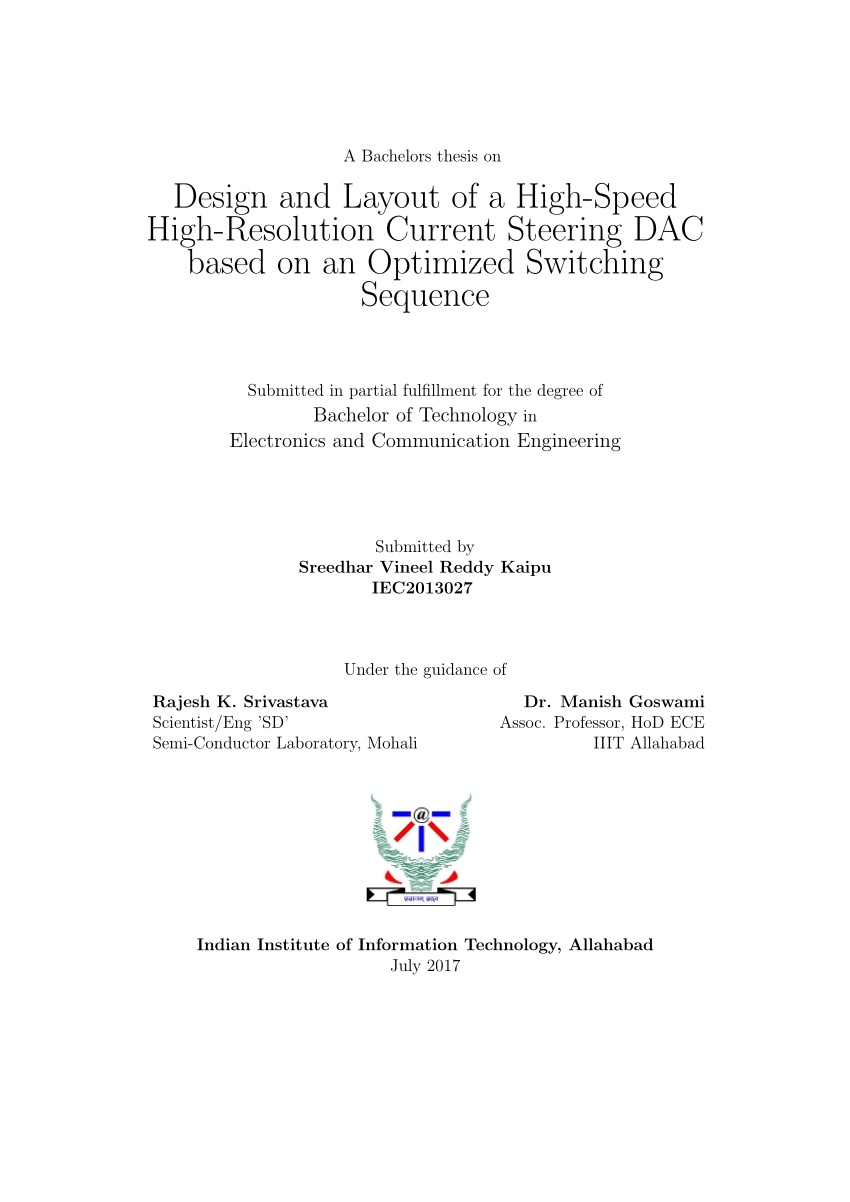 bachelor thesis title page