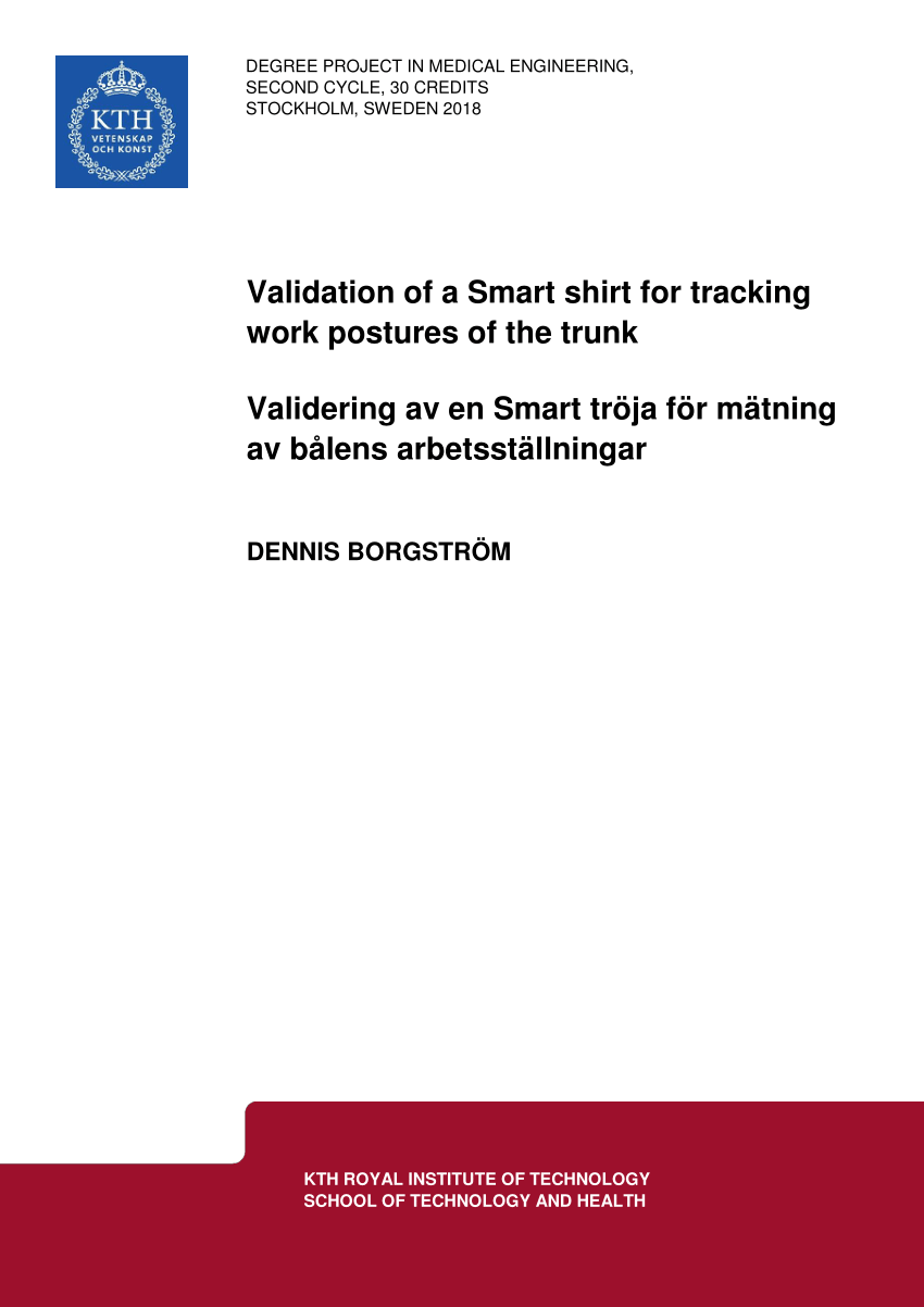 PDF) Validation of a Smart shirt for tracking work postures of the ...