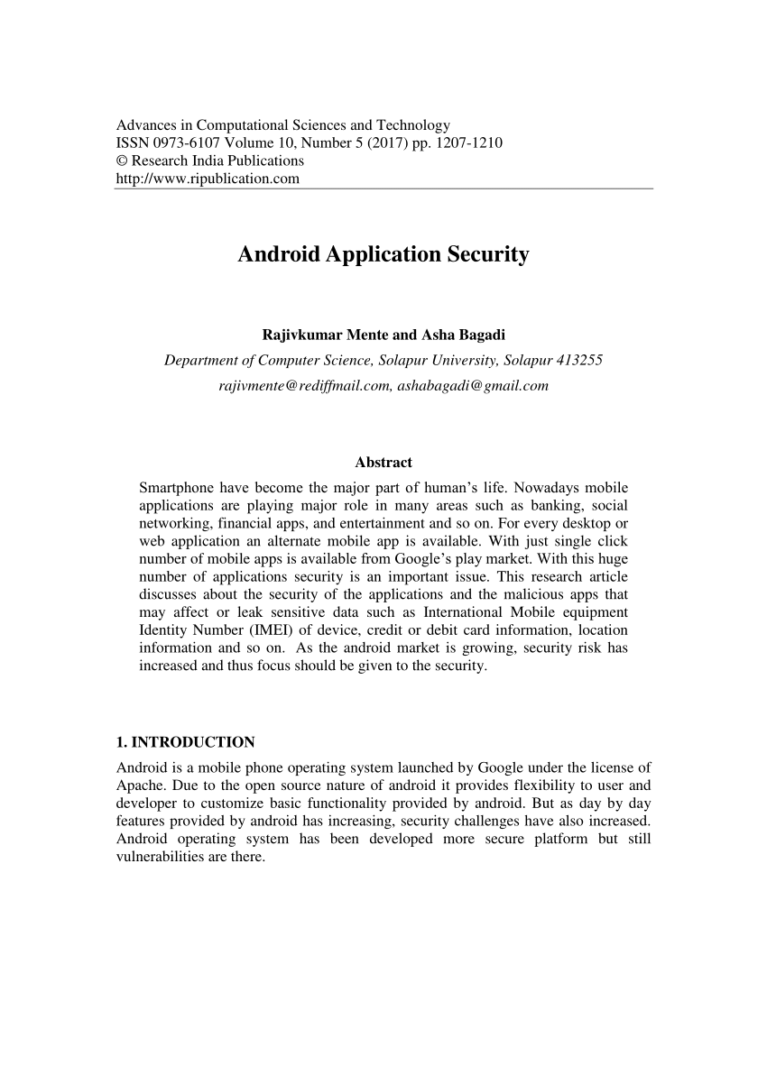 android application security research papers