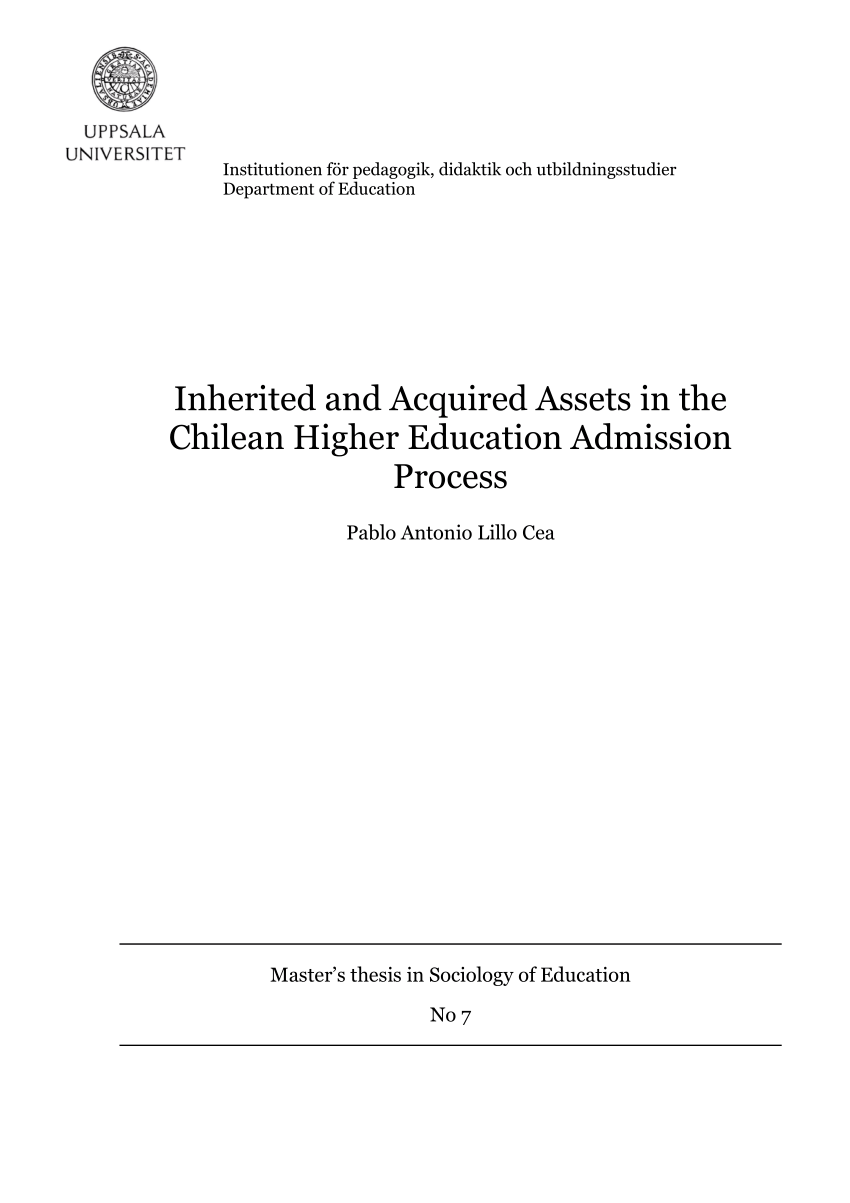 PDF) Inherited and Acquired Assets in the Chilean Higher Education ...