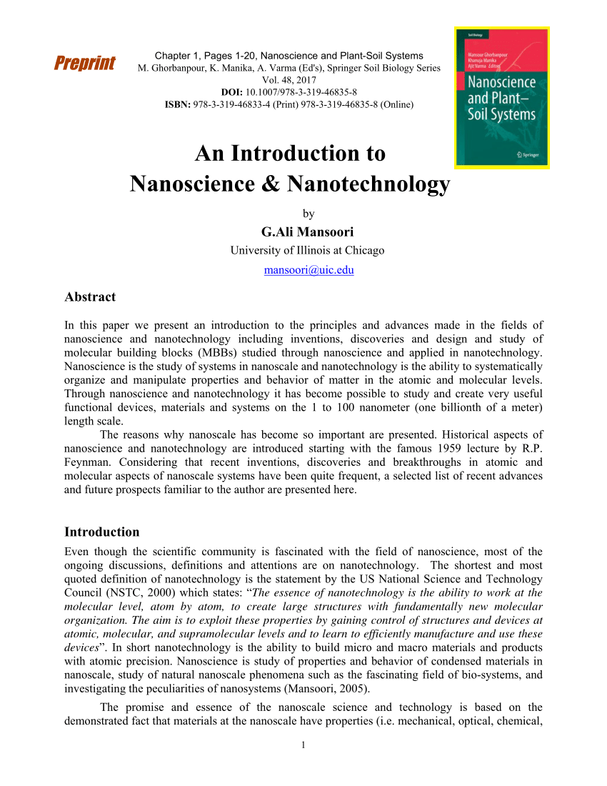 nanotechnology thesis topics