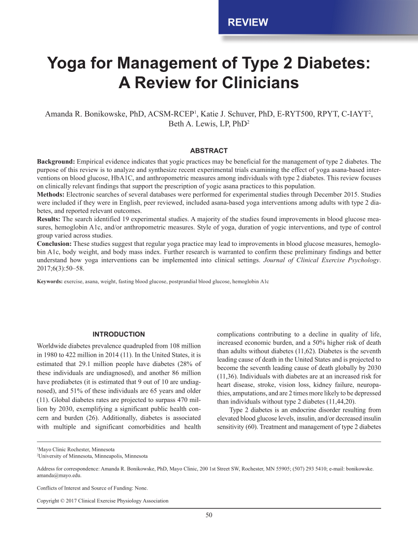 research papers on yoga for diabetes
